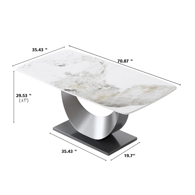 71 Modern Rectangular Sintered Stone Dining Table
