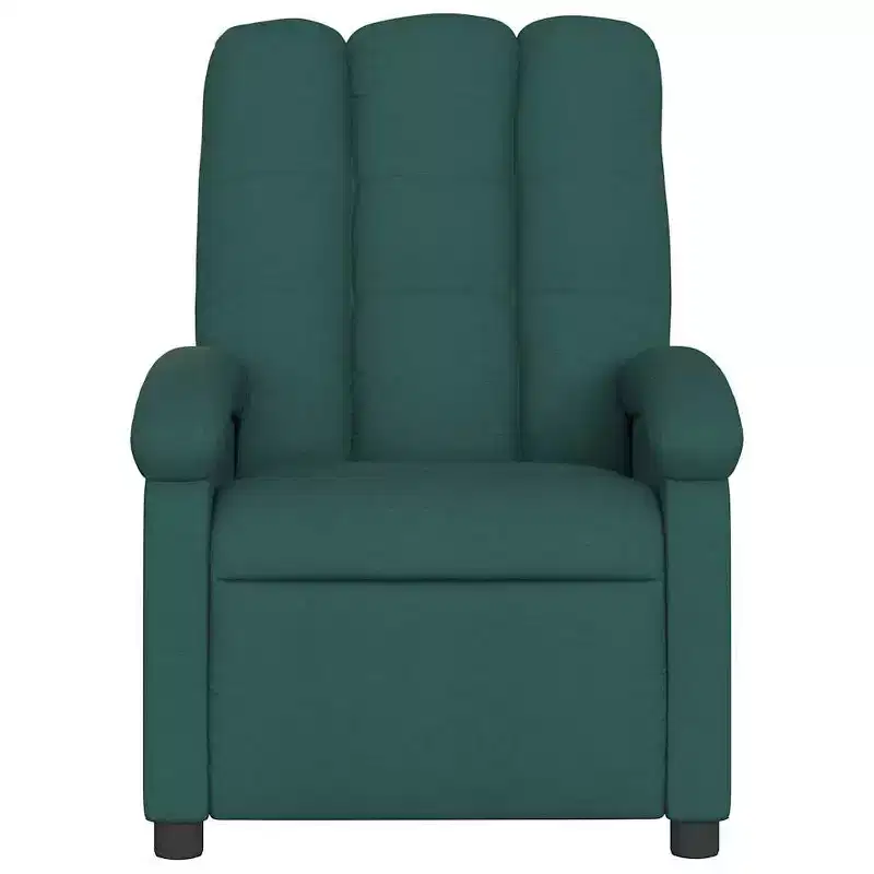 vidaXL Massage Recliner Chair, Adjustable Backrest/Footrest, Reclining Sofa - Dark Green