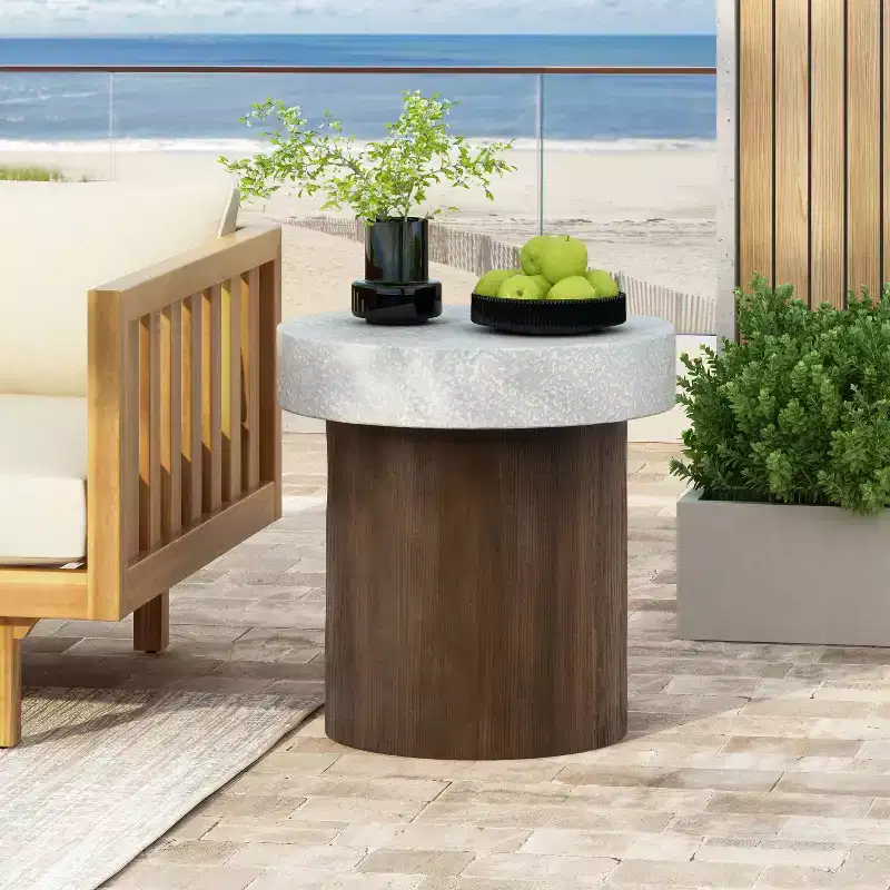 White Irregular MGO Side Table – 1 Piece, Indoor/Outdoor