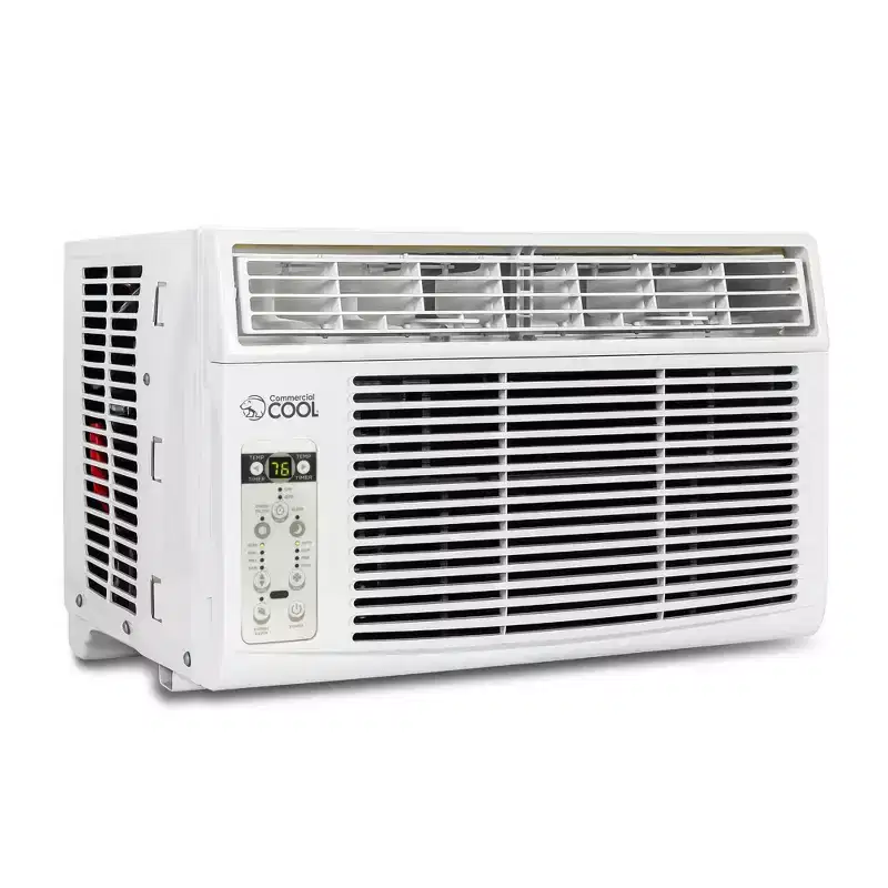 Commercial Cool Window Air Conditioner 8000 BTU, Cools Up to 350 Square Feet, AC Unit with Remote Control, 3 Cooling Speeds & Fan Only Function, White