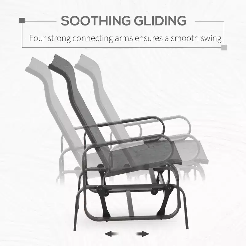 Gliding Lounger Chair, Single Rocker with Lightweight Metal & Mesh Construction