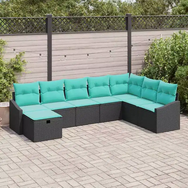 vidaXL Garden Sofa Set 8 pcs Brown and Red 287.5 x 177.5 x 85 cm