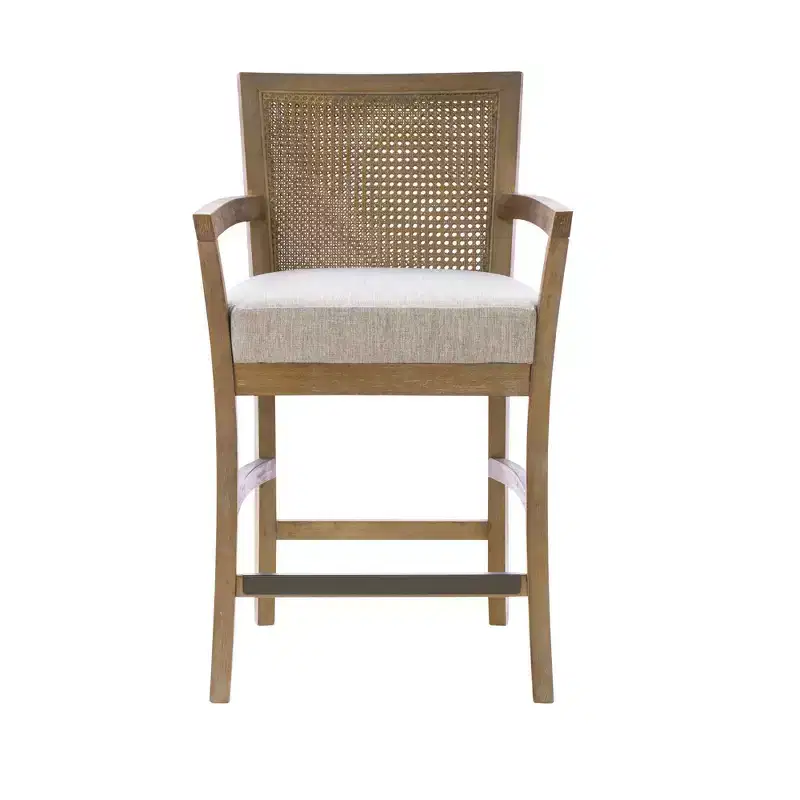 Paulie Cane Back Counter Height Barstool Cream/Reclaimed Natural