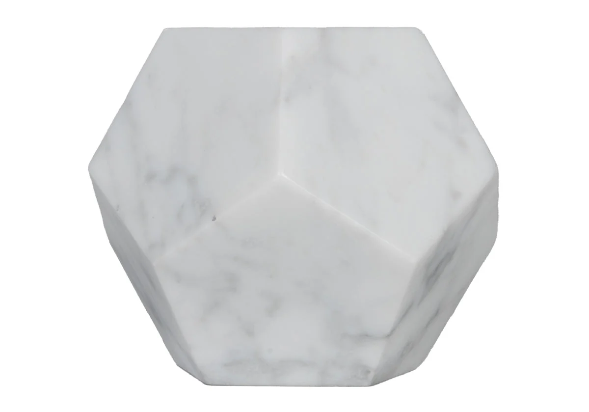 Minimalist Carrara Marble Geometric Sculpture with Multi-Form Solid Stone Design for Living Room & Study