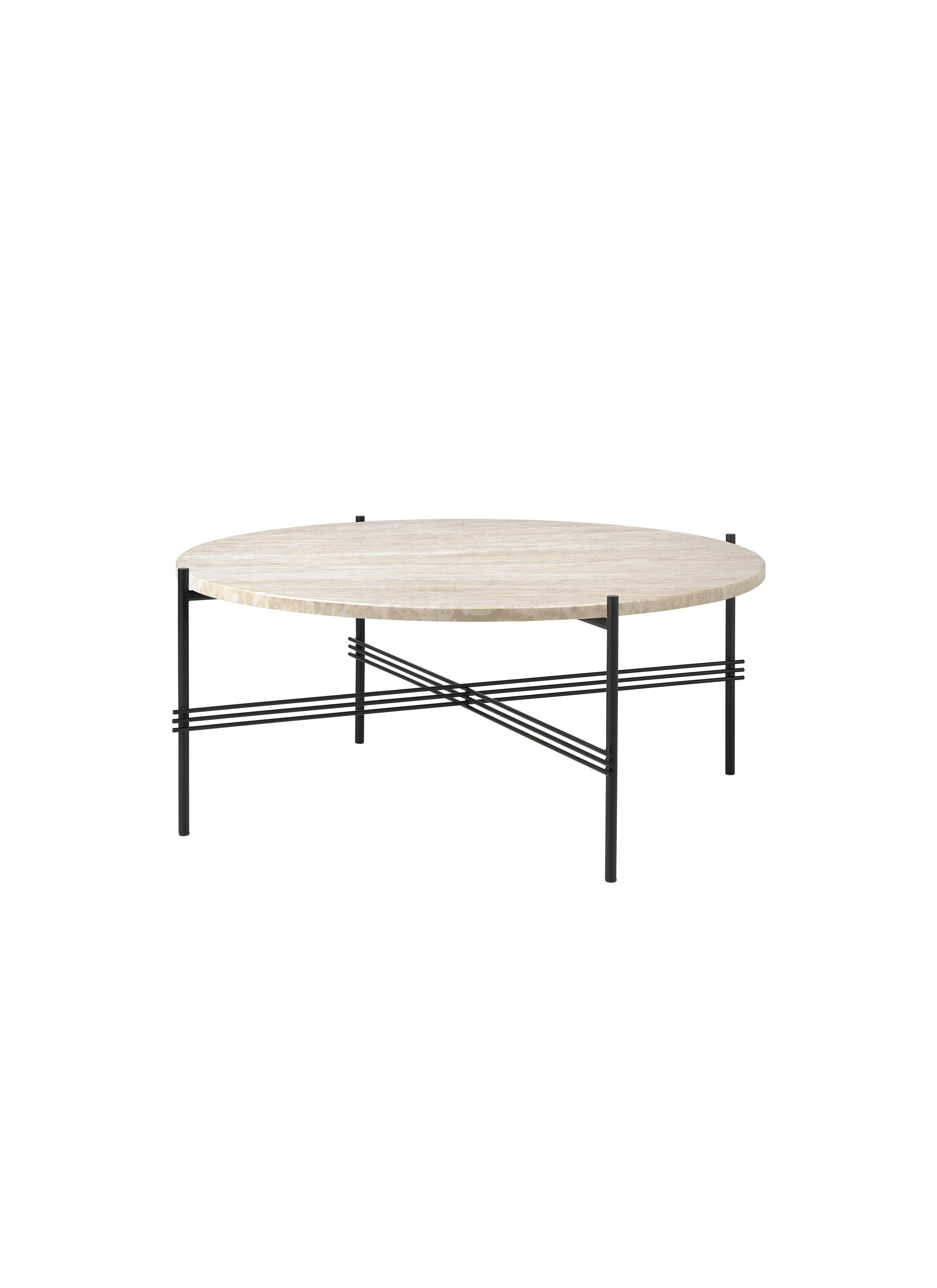 Modern Stone Top Outdoor Coffee Table with Metal Legs for Terrace or Garden