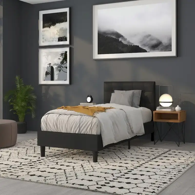 Button Tufted Upholstered Headboard
