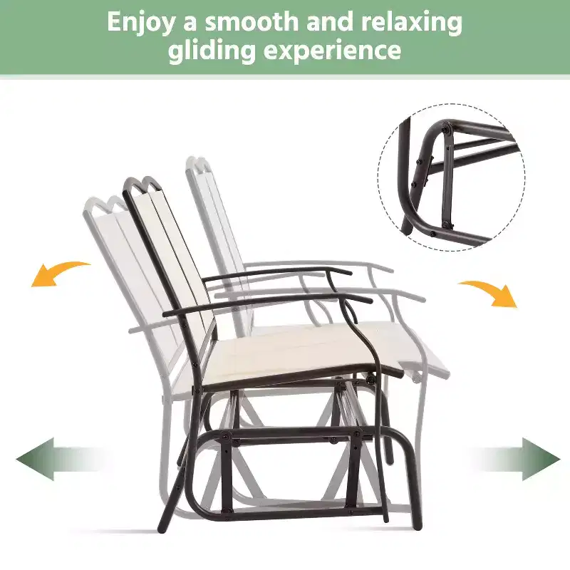 Yaheetech Patio Swing Glider Bench with Steel Frame
