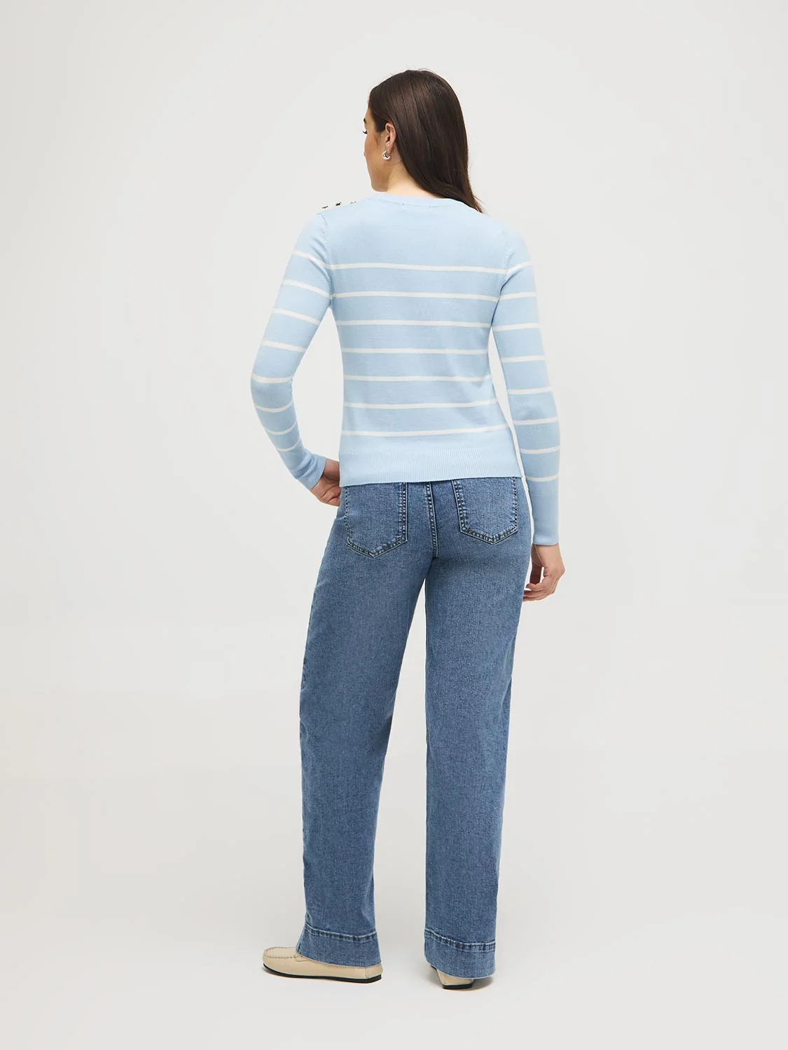 Striped Round Neck Long Sleeve Sweater