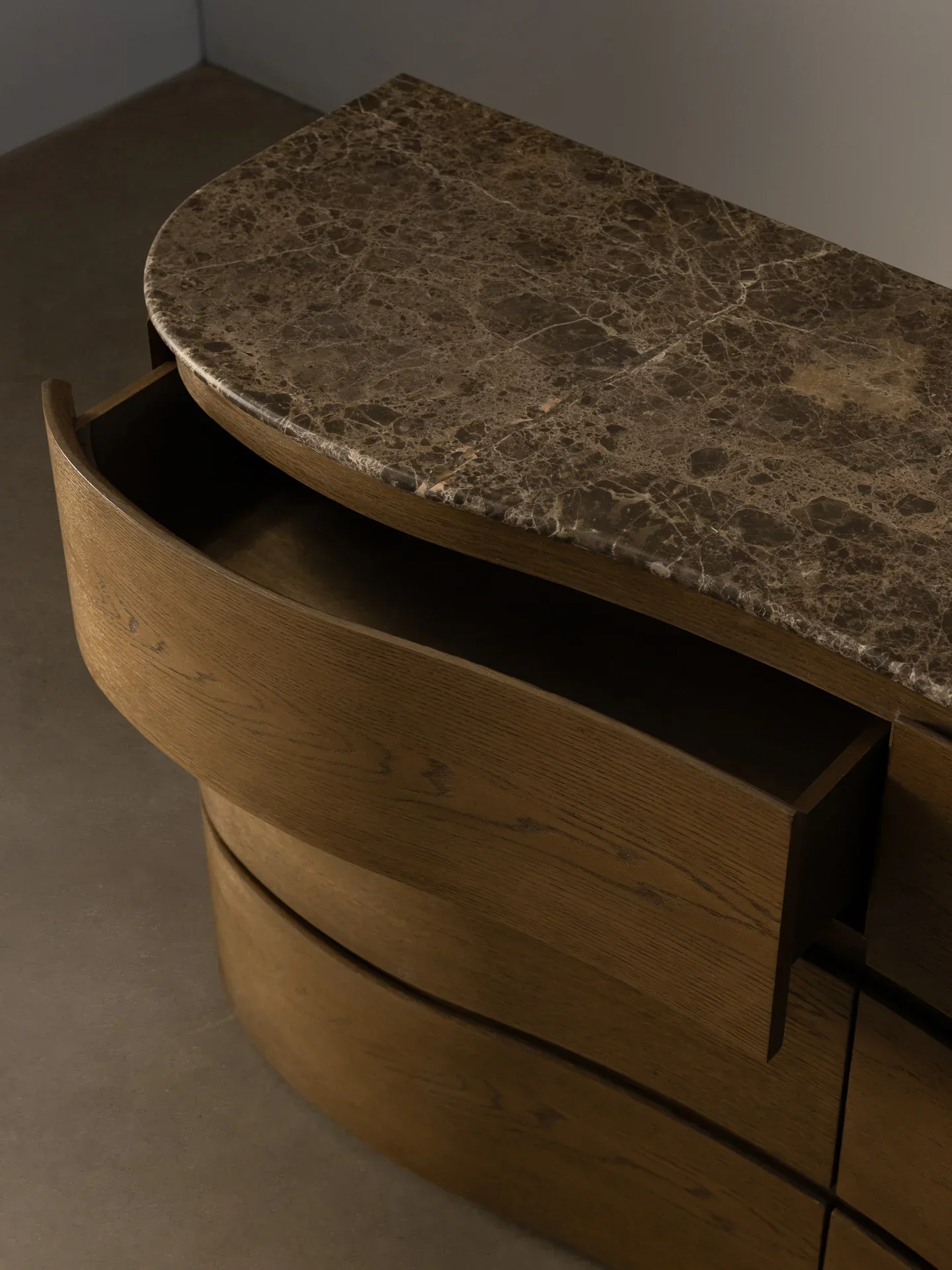 Dresser - give a solid form the movement and shape of water — to craft wood into an impossibly beautiful curve — is as much about poetry as it is...