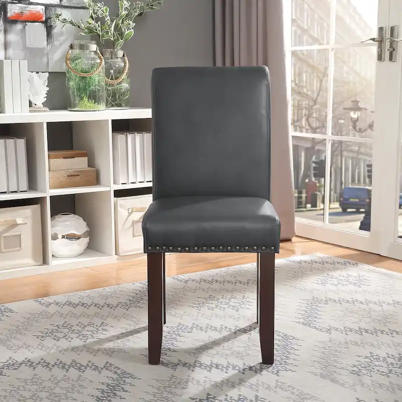 Copper Grove Five Bridge Eco Parsons Faux Leather Nailhead Chair