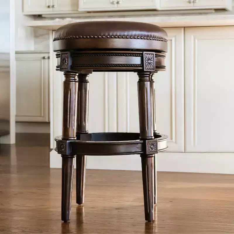 Maven Lane 31 Pullman Backless Swivel Bar Stools with Faux Leather