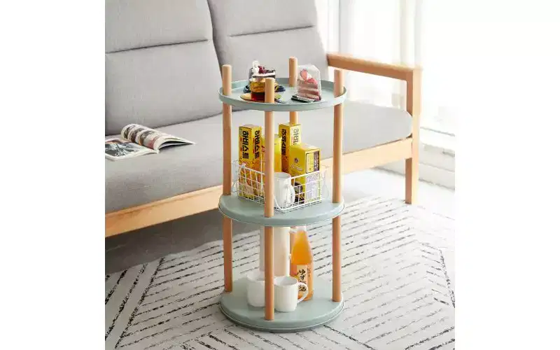 TUYOHW Rotating Adjustable Bookshelves, Multifunctional Standing Storage Bookshelf,Display Bookcases for Living Room,Home Office,Blue