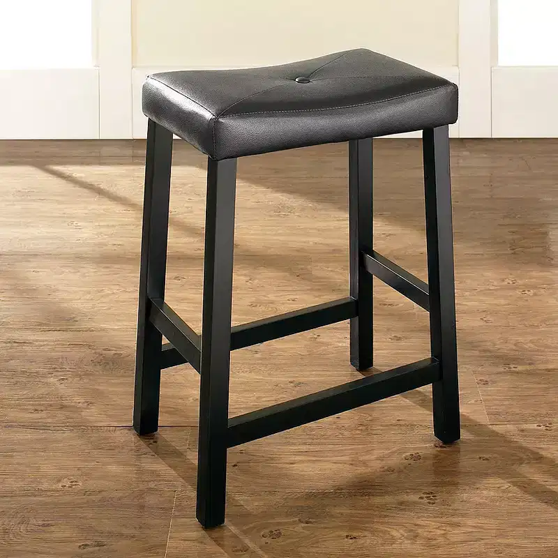 Set of 2 24 Upholstered Saddle Seat Counter Height Barstools - Crosley