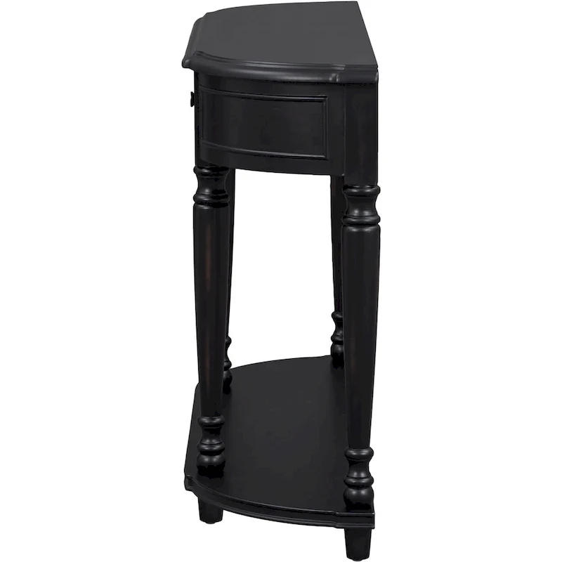 Retro Circular Curved Design Console Table with Open Style Shelf