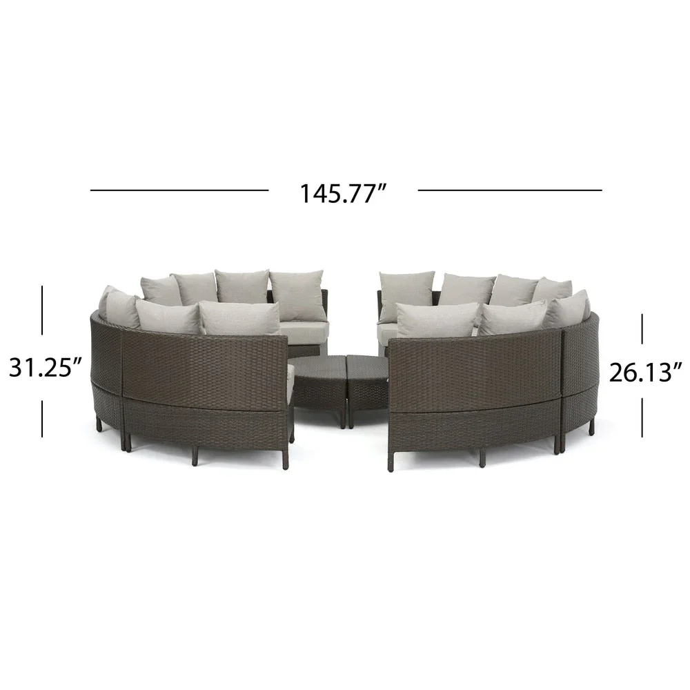 Newton All-Weather Wicker Sectional Sofa Set by Christopher Knight Home