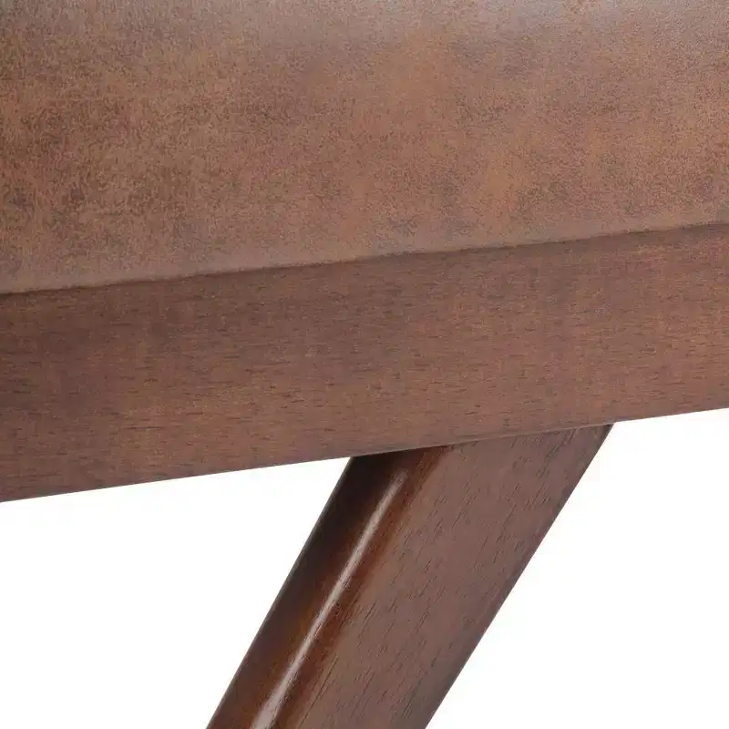 48 Nadine Mid Century Ottoman Bench Faux Air Leather - Wyndenhall