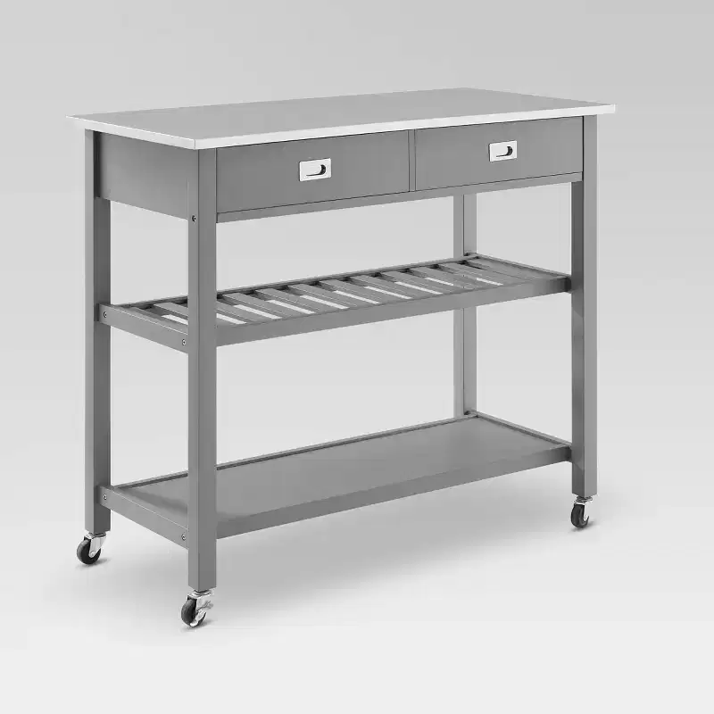 Chloe Stainless Steel Top Kitchen Island Cart - Crosley