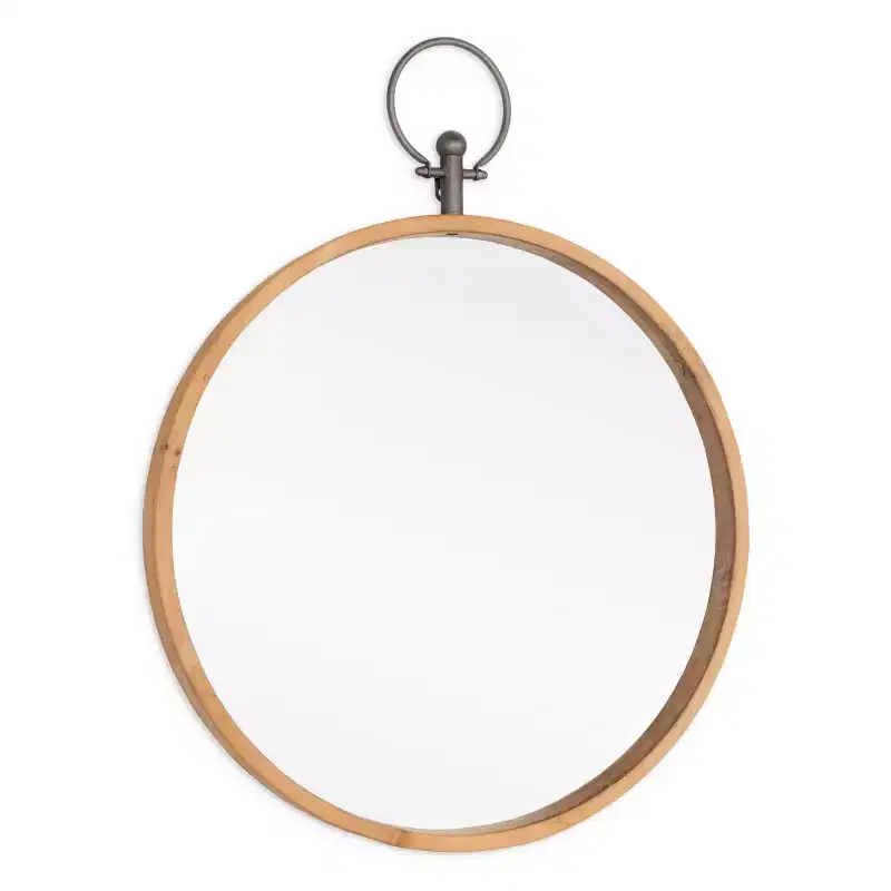 30 Inch Round Metal Framed Accent Mirror - Bronze