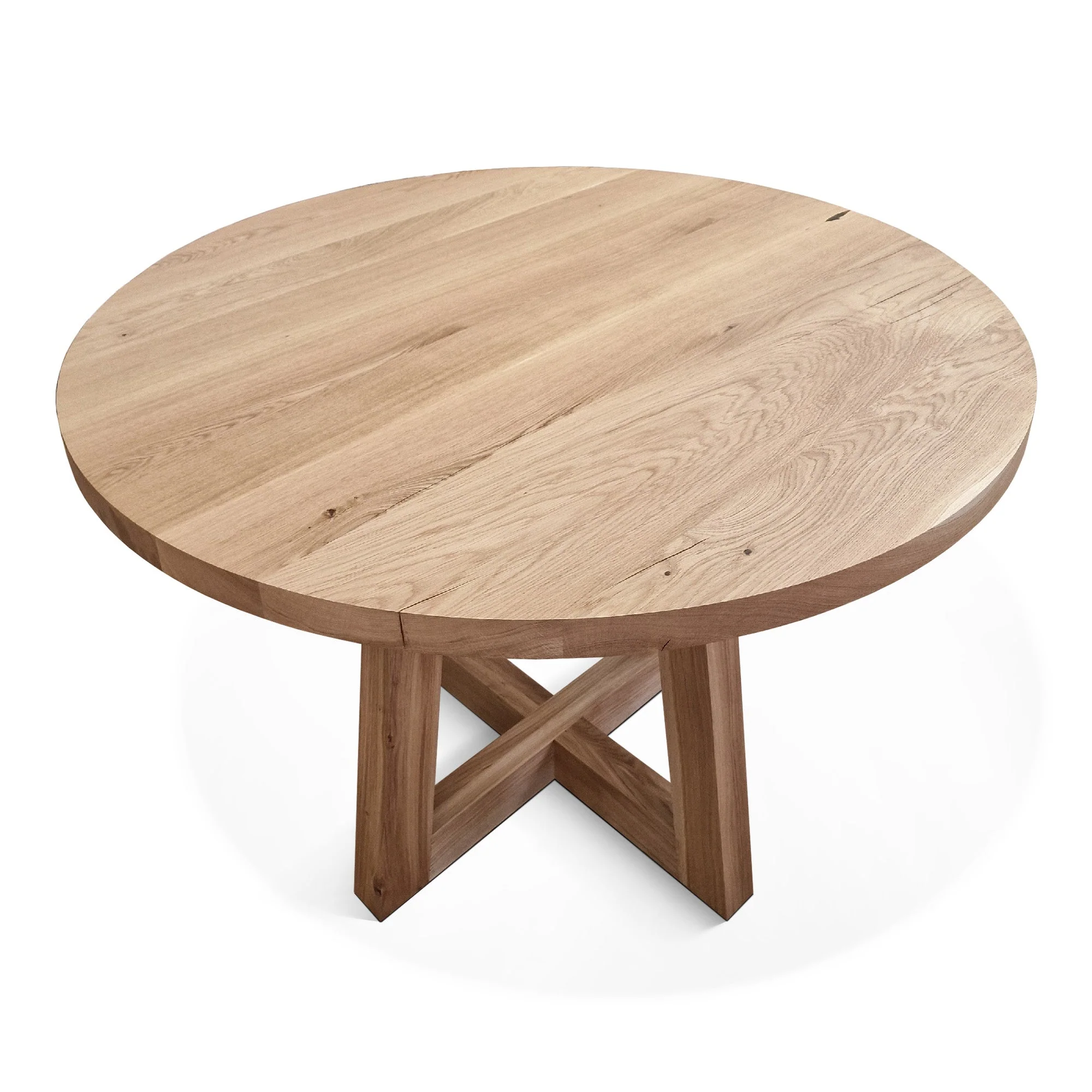 Round Oak Dining Table - Introducing our handcrafted Round Oak Dining Table - a stunning addition to any home - Made from solid oak Round Oak Dining