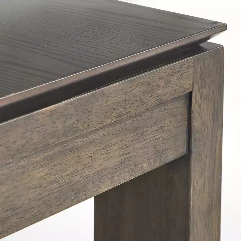 Gray Rectangular Dining Table, Seats 4, Wood Frame
