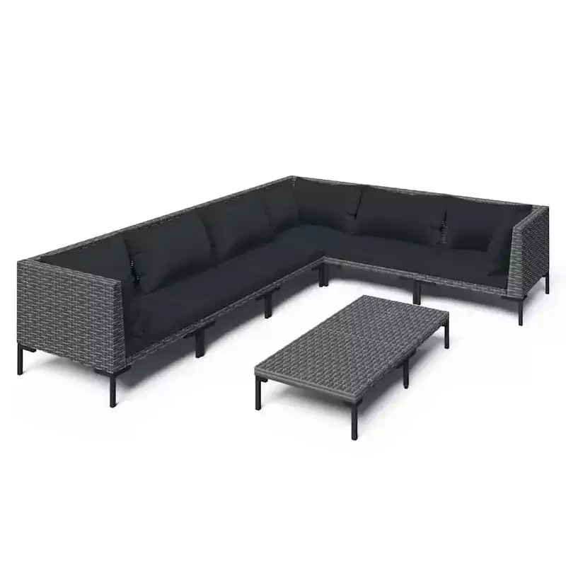 vidaXL Garden Lounge Set Dark Grey, Black