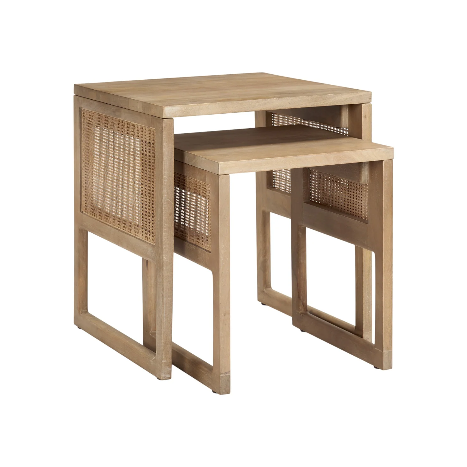 Contemporary Mango Wood Side Table with Nesting - Living Room