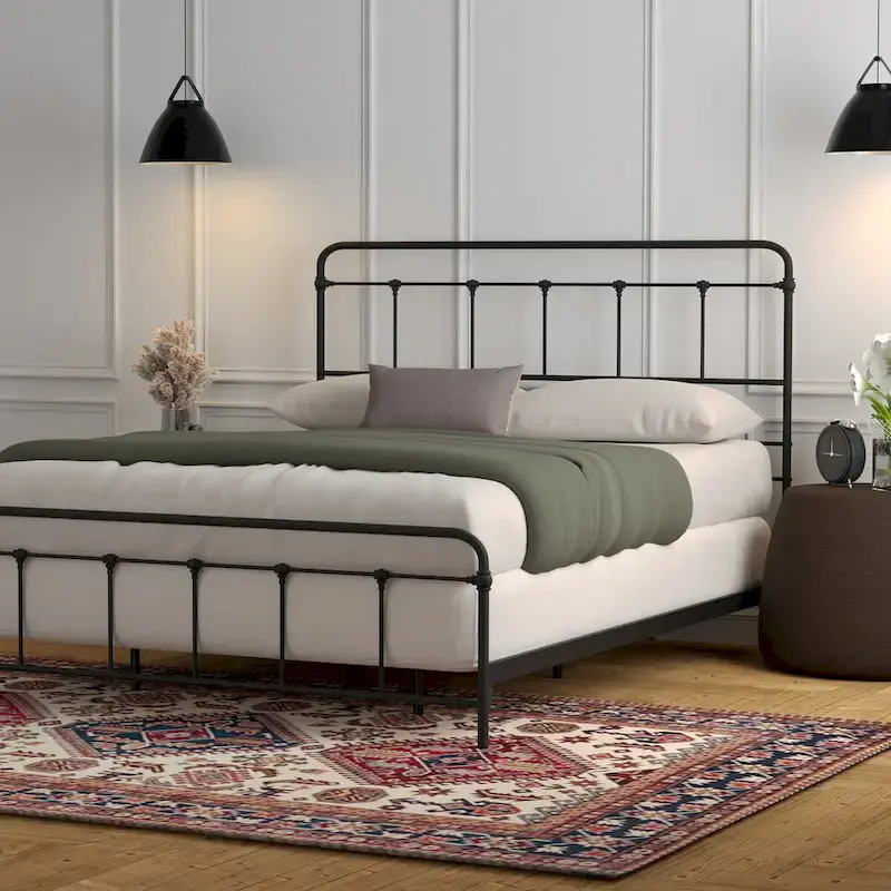 Modern industrial style metal bed frame