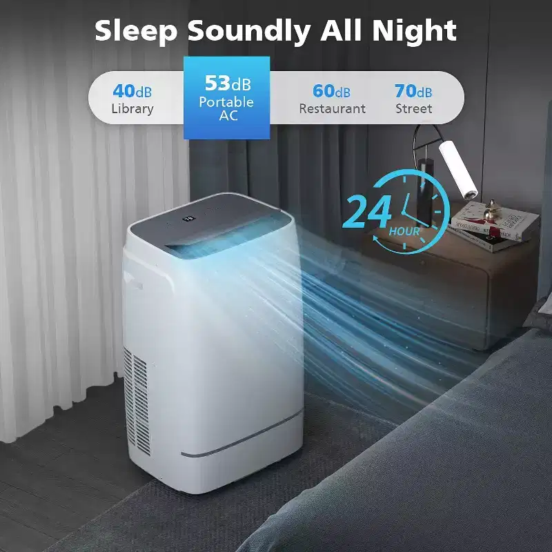 Portable Air Conditioner, 12000 BTU for Room up to 550 sq.ft, Dehumidifier & Fan, Portable AC with 3 Fan Speeds, 24H Timer, Remote Control