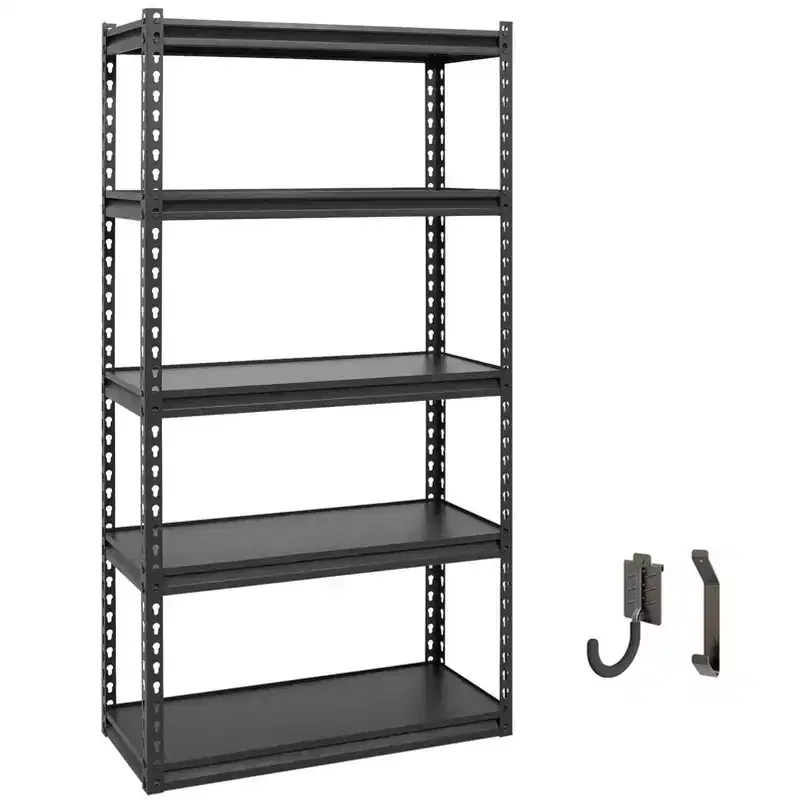 Atlas Shelving 5-Tier 30"x12"x60" 2000lbs Steel Boltless Shelving with Laminate Deck Dark Gray