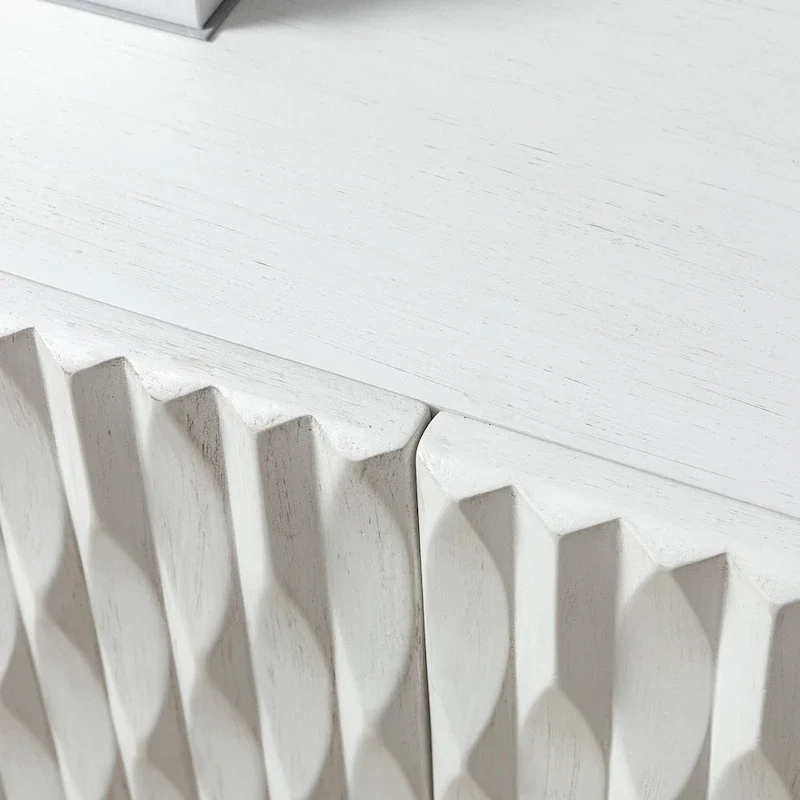 Modern Carved Geometric Patterns Sideboard