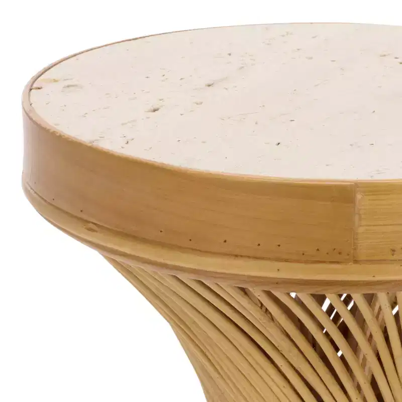 Wilma Wood/Marble Accent Table - Natural - SEI