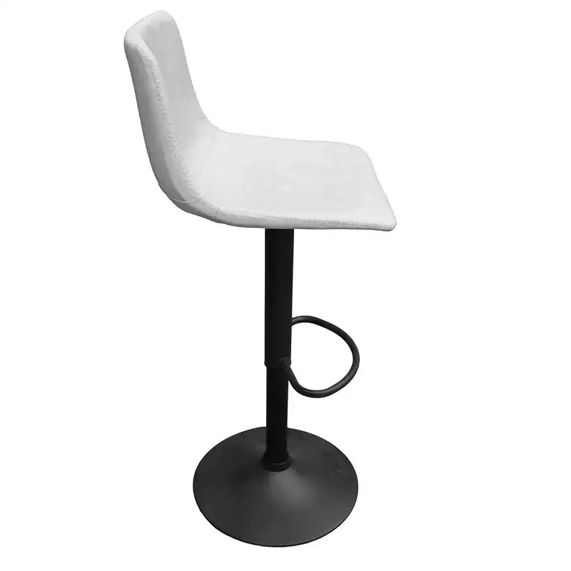 Adjustable Swivel Bar Stool Set of 2 Faux Leather Footrest Counter Height Kitchen