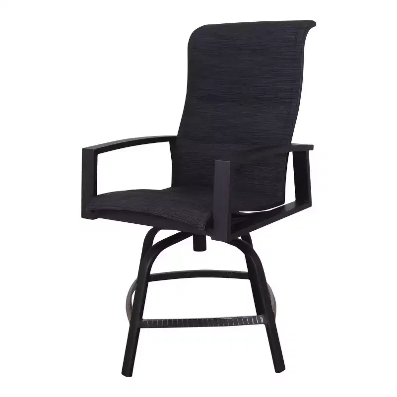 Horizon Balcony Padded Sling Swivel Stool Alum frame in powder coating.