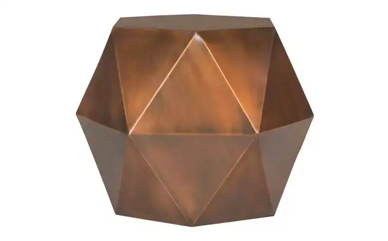 Astrid Faceted Side Table - FOX3224 - Copper - Safavieh Couture