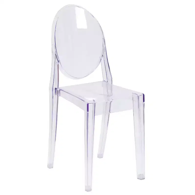 Emma and Oliver Ghost Side Chair in Transparent Crystal