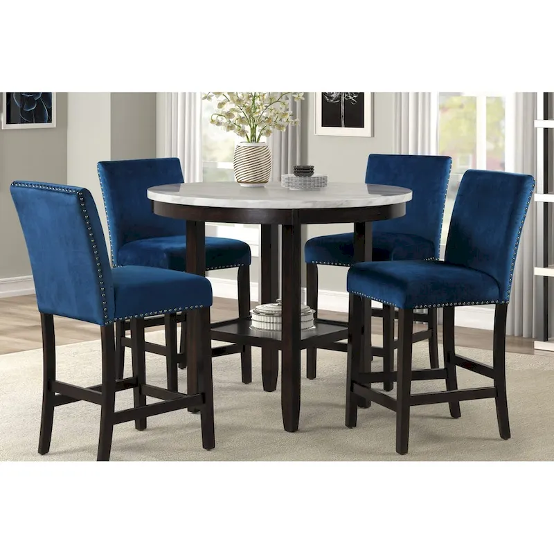 New Classic Furniture Reginald 5-Piece Round Counter Set
