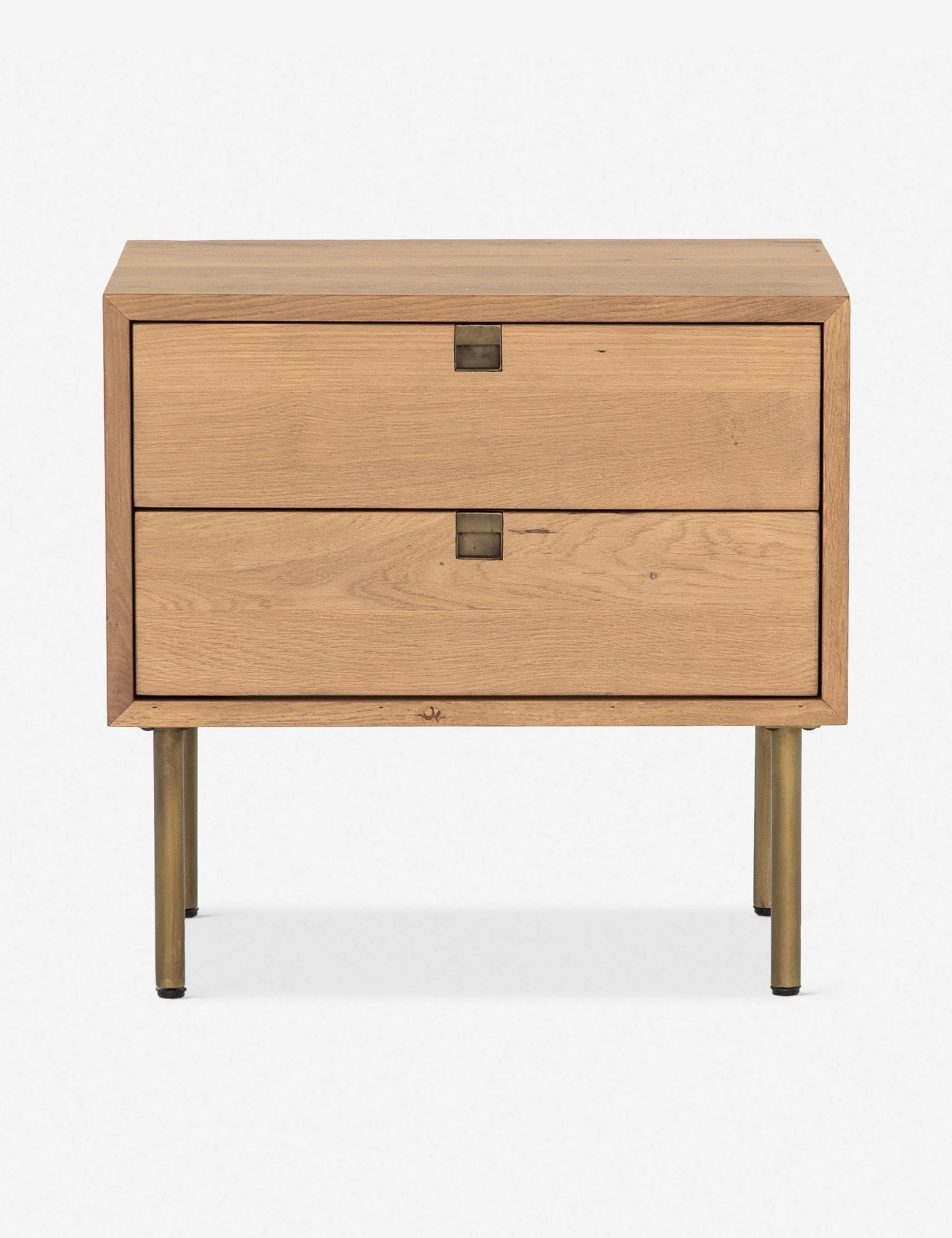 Nightstand Combining streamlined design and retro details, the collection is ideal for modern spaces. This nightstand features cutout details