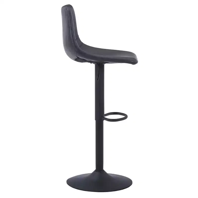 Adjustable Swivel Bar Stool Set of 2 Faux Leather Footrest Counter Height Kitchen