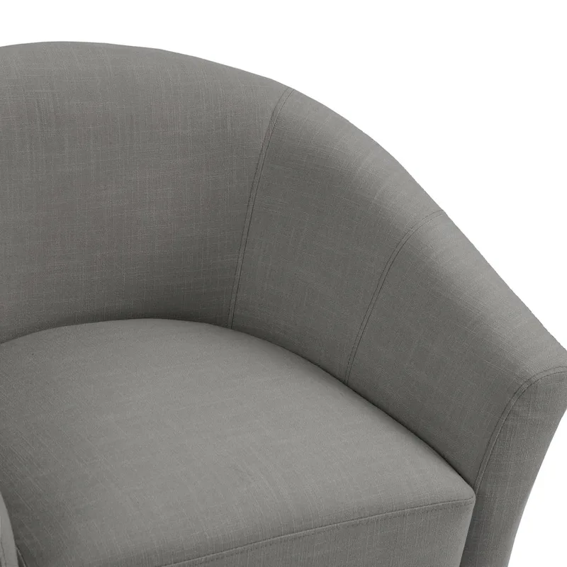 2 Set Modern Linen Barrel Accent Chairs Club Armchair
