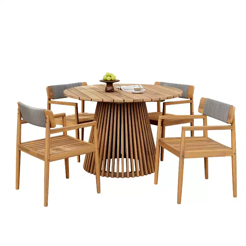 Christopher Knight Home Sett Rustic 5 Piece Patio Acacia Wood Dining Set