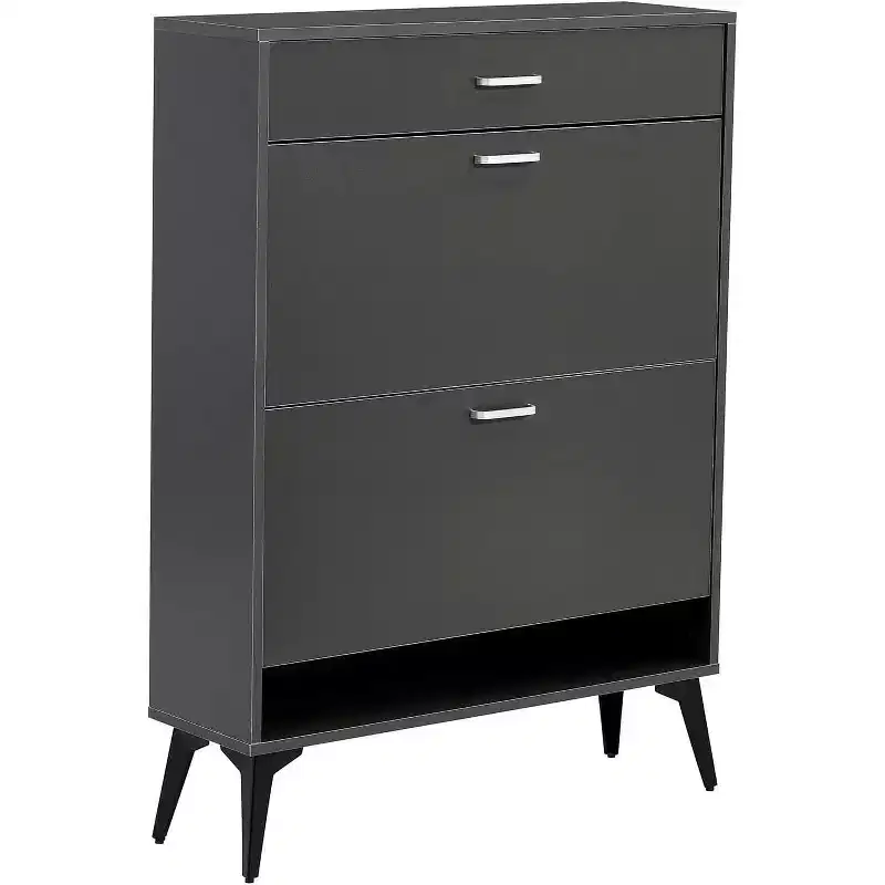 Acekool Tall Shoe Cabinet, Slim MDF Shoe Organizer, Scratch-Resistant, Entryway Storage, 31.5x9.4x43.3, Modern Space-Saving Design