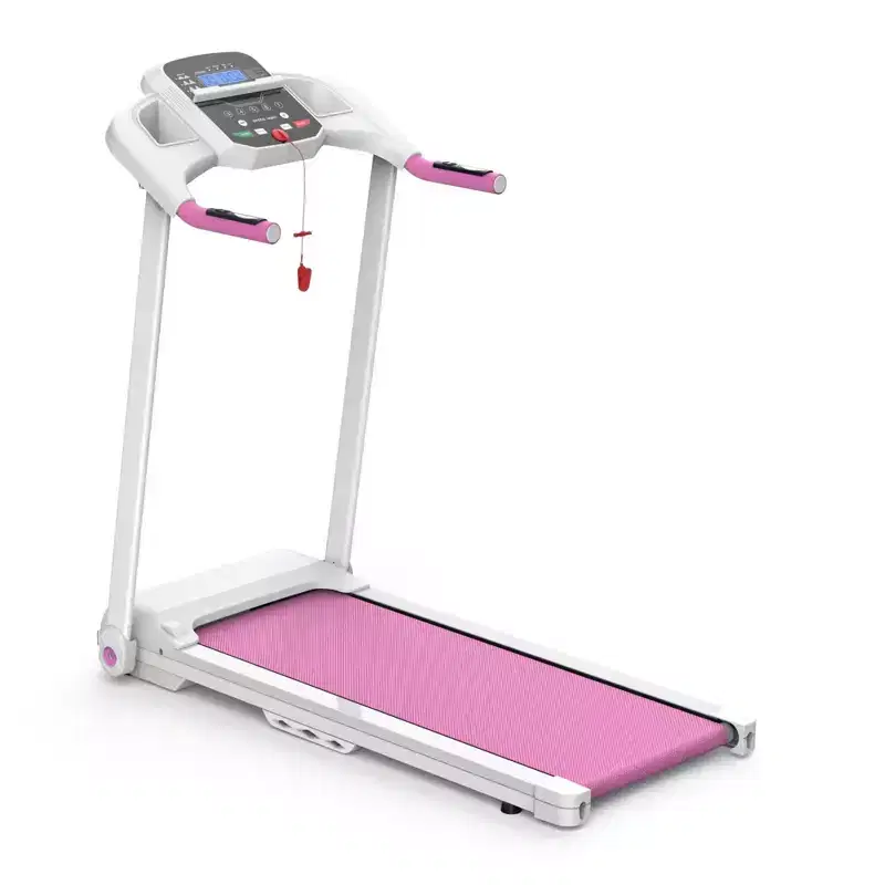 NAYSAYE Foldable Treadmill 2.5HP Home Running and Walking Machine with Spacious Belt for Exercise, White and Pink, 47.64*24.8*45.67