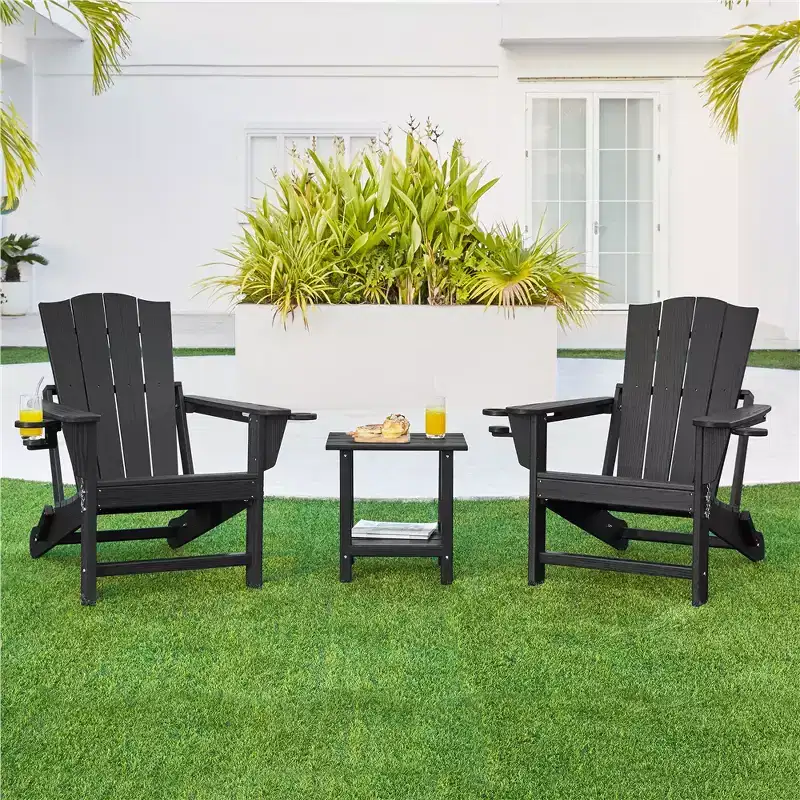 Yaheetech Folding Adirondack Chair with Cup Holder