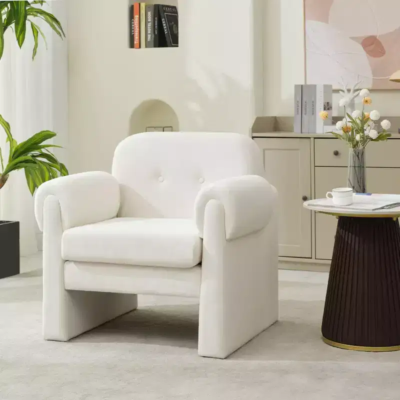 Downy Fluffy Cloud Upholstered Accent Chair, Armchair for Bedroom Reception Area Reading Room Living Room