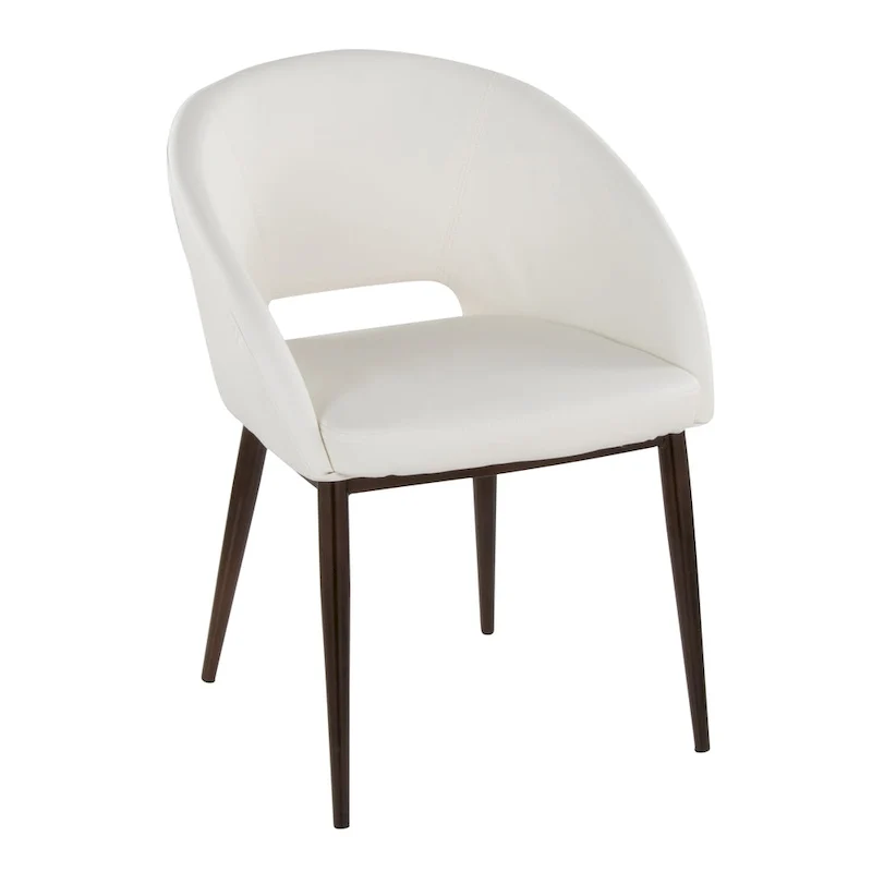 Upholstered Dining Chair with Copper Metal Legs