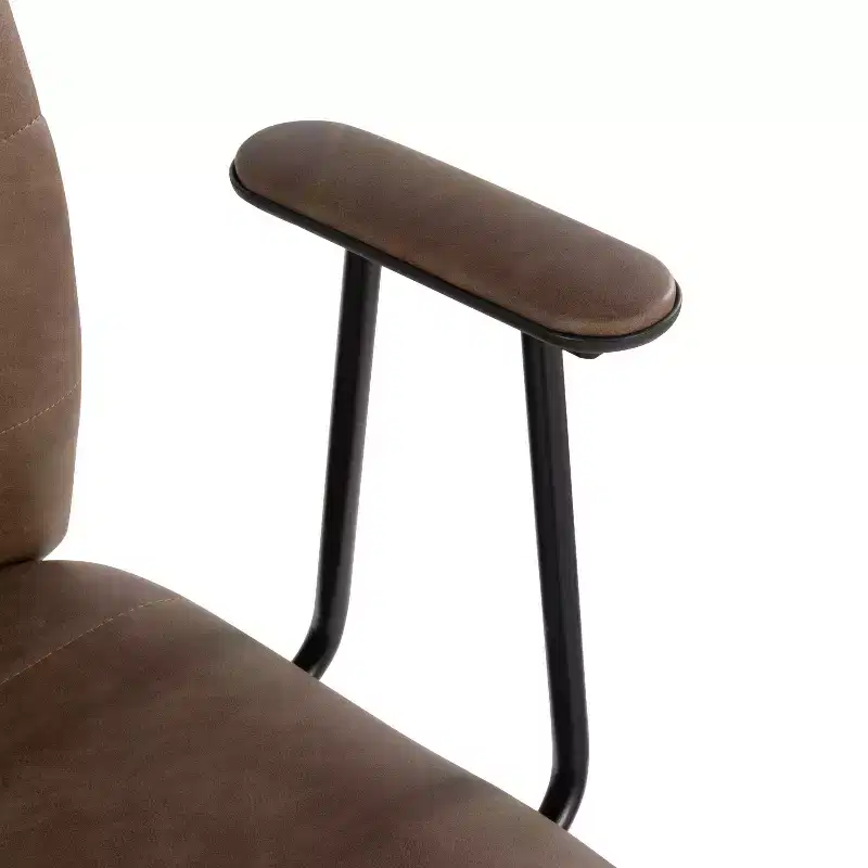 LumiSource Fredrick Office Chair Black Metal/Espresso PU