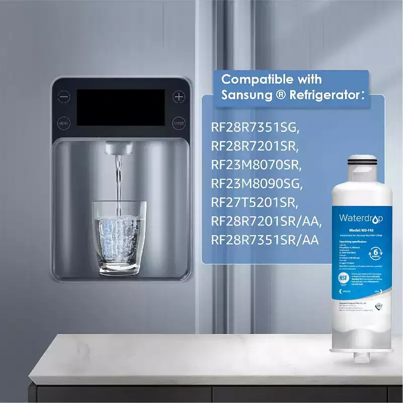 Waterdrop DA97-17376B Refrigerator Water Filter Replacement for Samsung HAF-QIN/EXP, DA97-08006C, RF28R7201SR,NSF 42 and 372 certified(2 Packs)