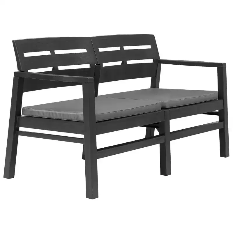 vidaXL Patio Lounge Set Set of 4 Anthracite Plastic Medium Lightweight