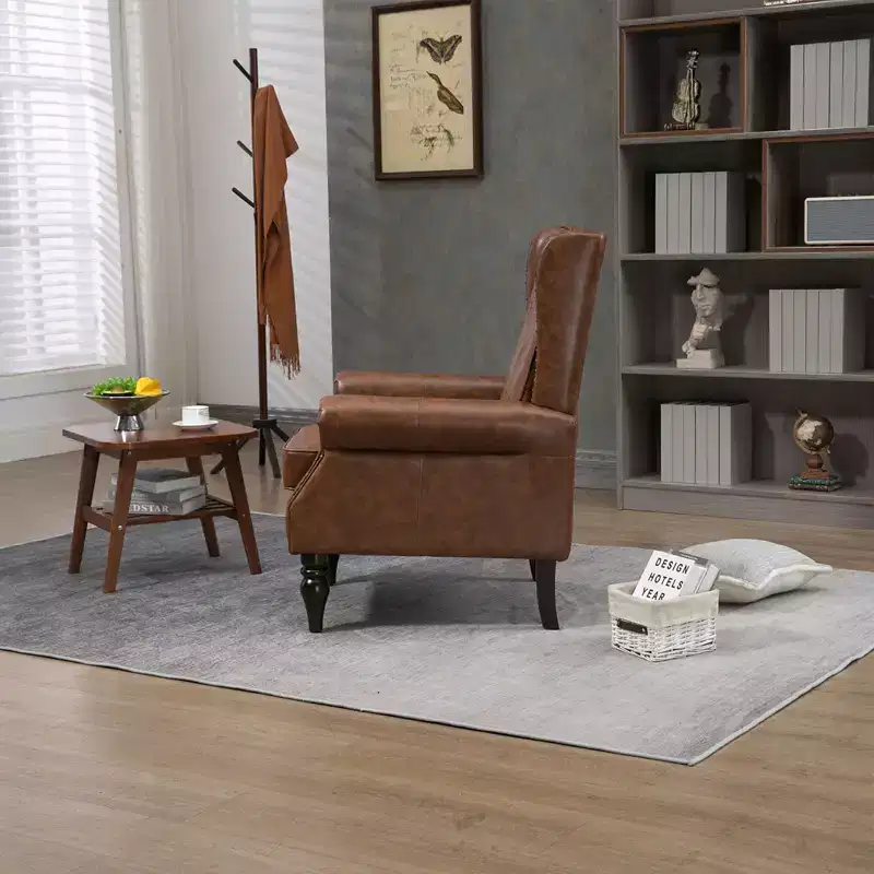 Lounge Chair, Wood Frame Armchair with Removable Cushion, Modern Accent Chair Leisure Chair Compatible with Living Room , Bedroom