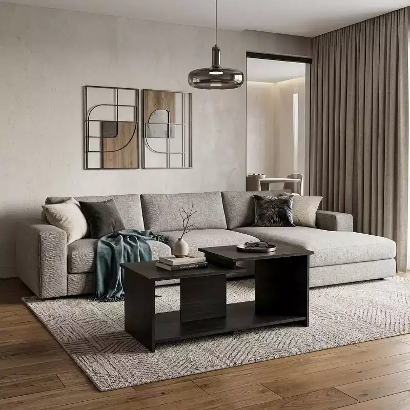 35 Black Wood Abstract Coffee Table